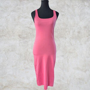Zara Pink Sleeveless Midi Bodycon Dress